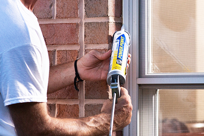 caulking a window