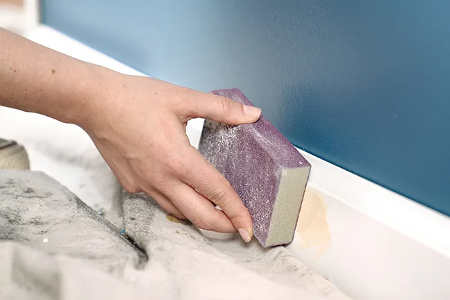 sanding dried repair